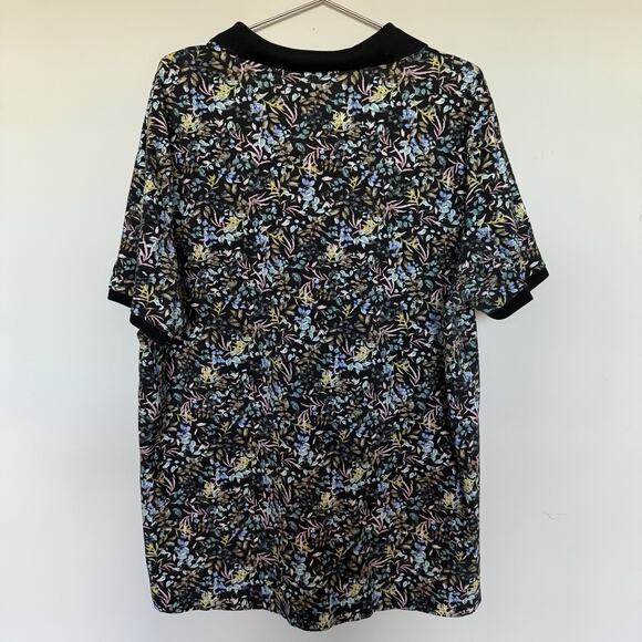 Banana Republic Men Polo Top XXL Performance Golfing Floral Camp Colorful Luxury - Picture 5 of 5